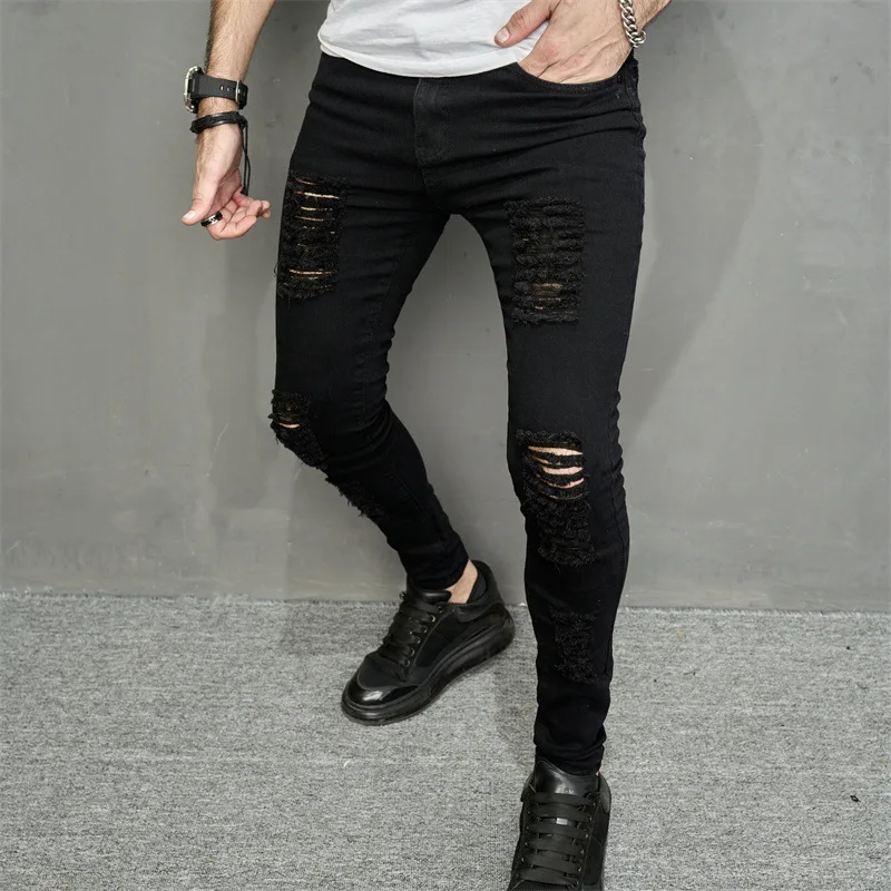 2024 New European and American Style Men's High Street Casual Ripped Slim-Fit Personalized Trendy Solid Color Ankle-Length Jeans
2024 New European and American Style Men's High Street Casual Ripped Slim-Fit Personalized Trendy Solid Color Ankle-Length Jeans