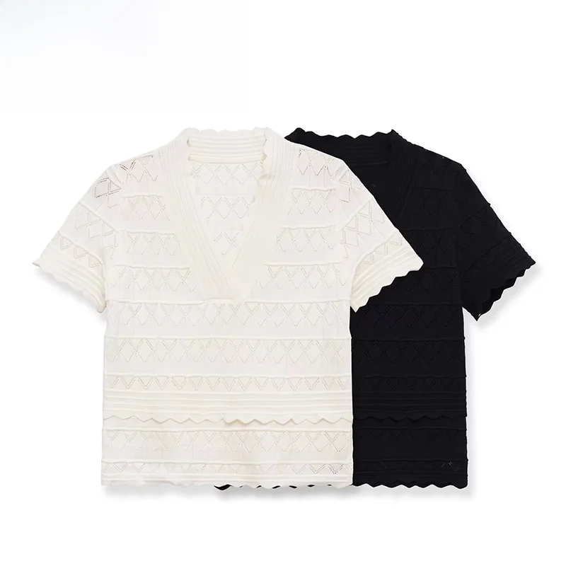 Fashionable Lace Hollow out V-Neck Knitwear Spring New Arrival Women's Casual Style Polyester Fiber Full Sleeve Overhead
Fashionable Lace Hollow out V-Neck Knitwear Spring New Arrival Women's Casual Style Polyester Fiber Full Sleeve Overhead
