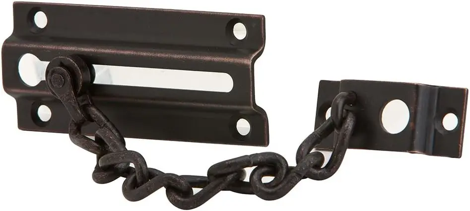 Chain Door Guard for Security, Allows Slight Door Opening with Stationary Chain Holder, Welded Steel Finish
Chain Door Guard for Security, Allows Slight Door Opening with Stationary Chain Holder, Welded Steel Finish