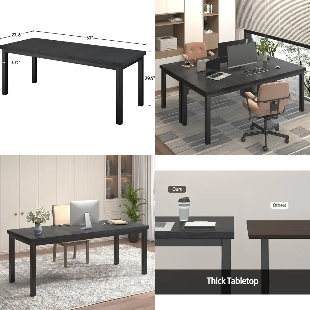 Современный большой компьютерный стол с регулируемыми ножками, глубокой рабочей поверхностью для домашнего офиса, игр и учебы, простая сборка, черный цвет
Современный большой компьютерный стол с регулируемыми ножками, глубокой рабочей поверхностью для домашнего офиса, игр и учебы, простая сборка, черный цвет