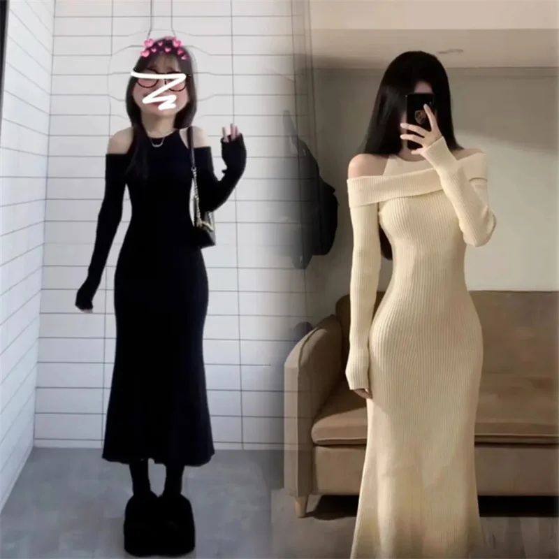 French Style Knitted Long Dress 2024 Spring and Autumn New Item off Shoulder One line Slim Fit Fish Tail Long Skirt Women's Wear
French Style Knitted Long Dress 2024 Spring and Autumn New Item off Shoulder One line Slim Fit Fish Tail Long Skirt Women's Wear