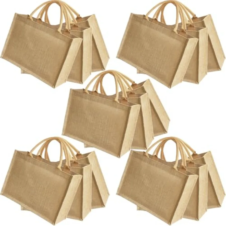 15pcs Reusable burlap tote bags Natural Jute handbags with Waterproof Liner for Wedding Favors, Beach Tote, Grocery Shopping 15
15pcs Reusable burlap tote bags Natural Jute handbags with Waterproof Liner for Wedding Favors, Beach Tote, Grocery Shopping 15