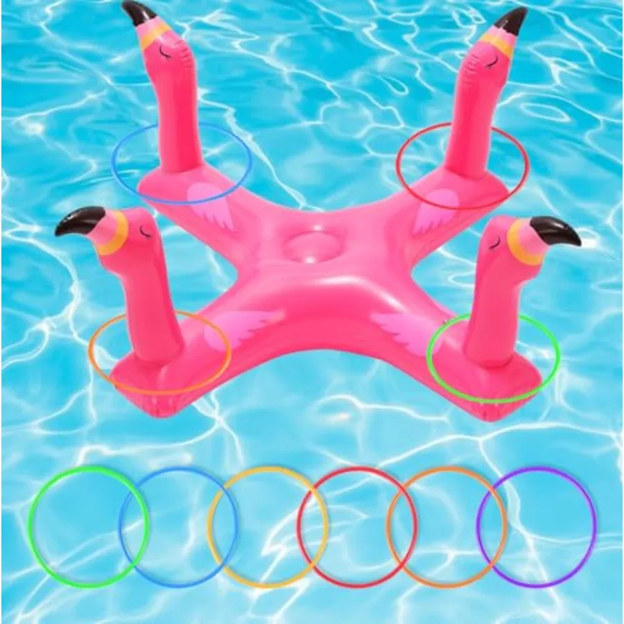 Pool Floats Toys Games Set, Inflatable Cross Ring Toss Game Toy with 6pcs Rings for Adults Family, Swimming Pool Water Game
Pool Floats Toys Games Set, Inflatable Cross Ring Toss Game Toy with 6pcs Rings for Adults Family, Swimming Pool Water Game