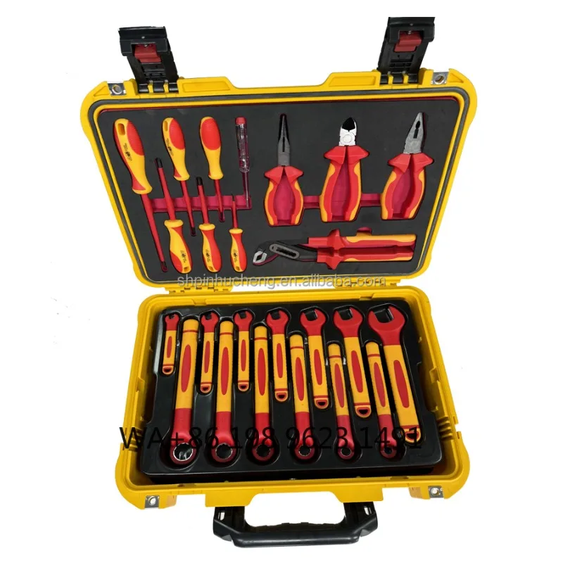 High Voltage 1000V VDE Insulated Tool Kit, Metric Wrench Socket Tools, Professional Electrician Hardware with Practical Toolbox
High Voltage 1000V VDE Insulated Tool Kit, Metric Wrench Socket Tools, Professional Electrician Hardware with Practical Toolbox