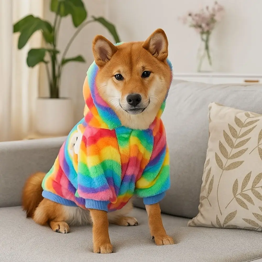 Pet Costume Thick Pet Dog Hoodie Warm Fleece Puppy Pullover Rainbow Soft Dog Jumpsuit Daily Wear
Pet Costume Thick Pet Dog Hoodie Warm Fleece Puppy Pullover Rainbow Soft Dog Jumpsuit Daily Wear