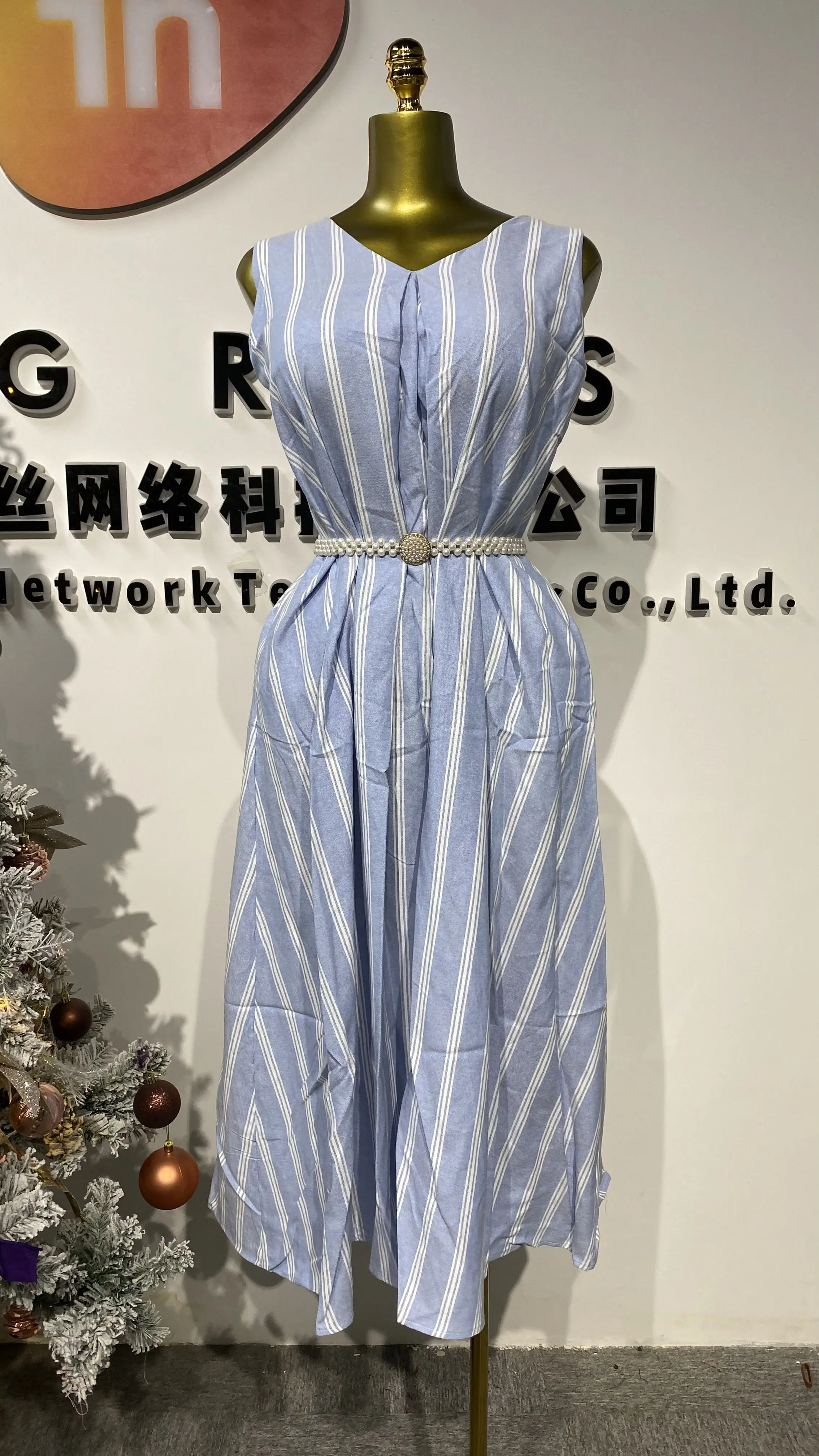 Women's Striped Cotton and Linen Polo Neck Maxi Dress New Casual Long Sleeve Shirt Belt-GZMM158
Women's Striped Cotton and Linen Polo Neck Maxi Dress New Casual Long Sleeve Shirt Belt-GZMM158