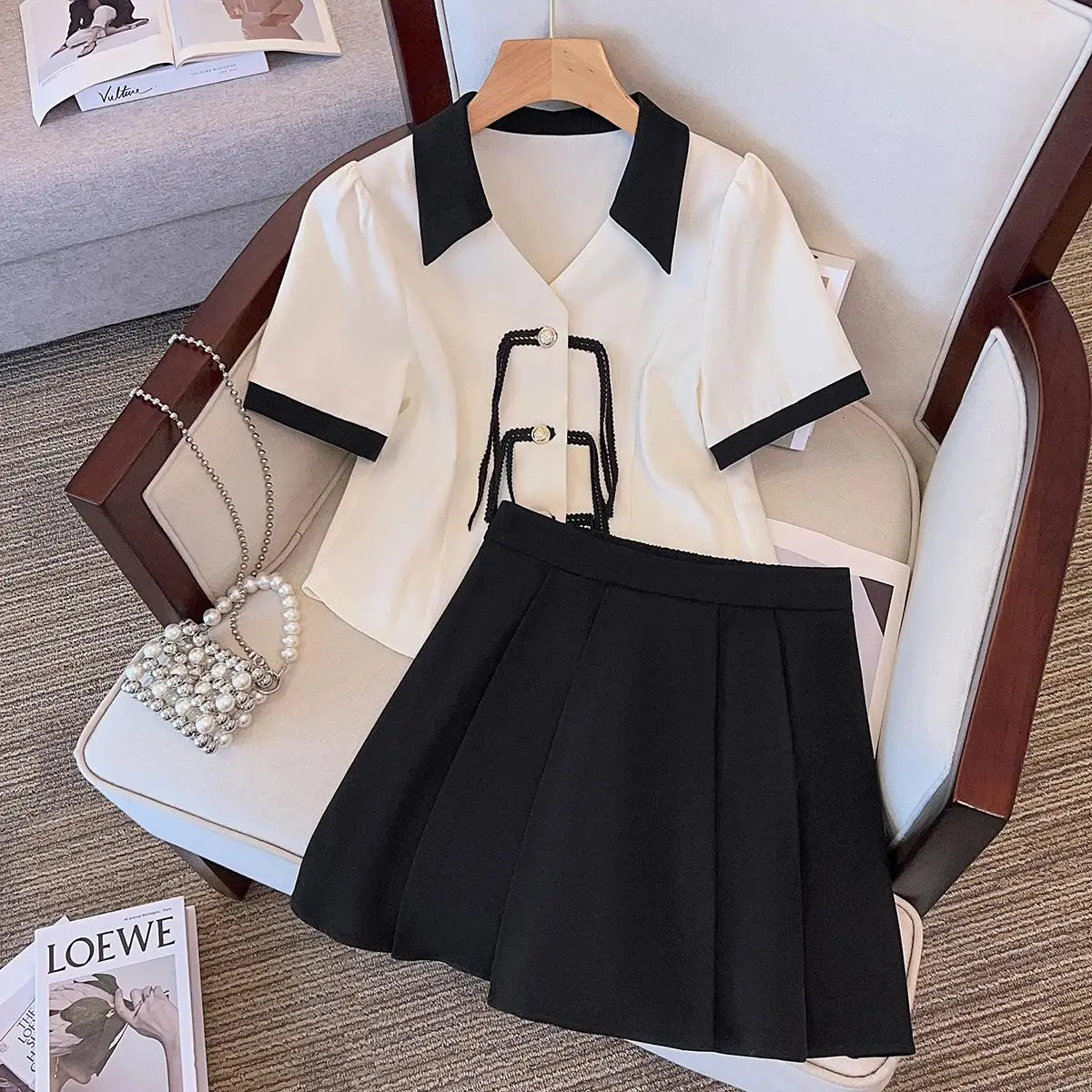 Plus Size Women Y2K Suit Fashion T Shirt Top And Mini Skirt Two Piece Set Matching Outfit Female Free Shipping Summer Clothing
Plus Size Women Y2K Suit Fashion T Shirt Top And Mini Skirt Two Piece Set Matching Outfit Female Free Shipping Summer Clothing