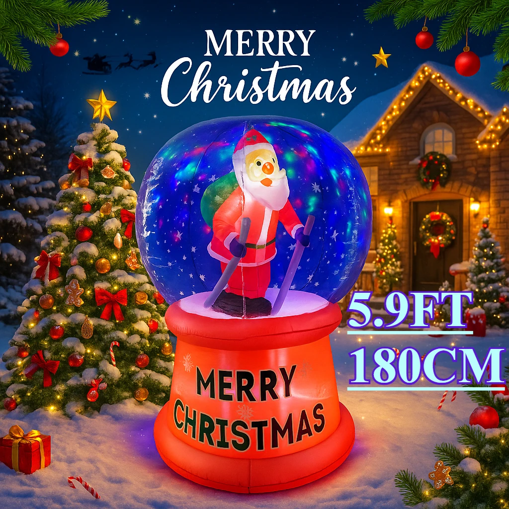5.9FT Inflatable Xmas Holiday Yard Decor Toy Supplies Ornaments Home Decor Gifts Santa Snow Globe Model LED Christmas Decoration
5.9FT Inflatable Xmas Holiday Yard Decor Toy Supplies Ornaments Home Decor Gifts Santa Snow Globe Model LED Christmas Decoration