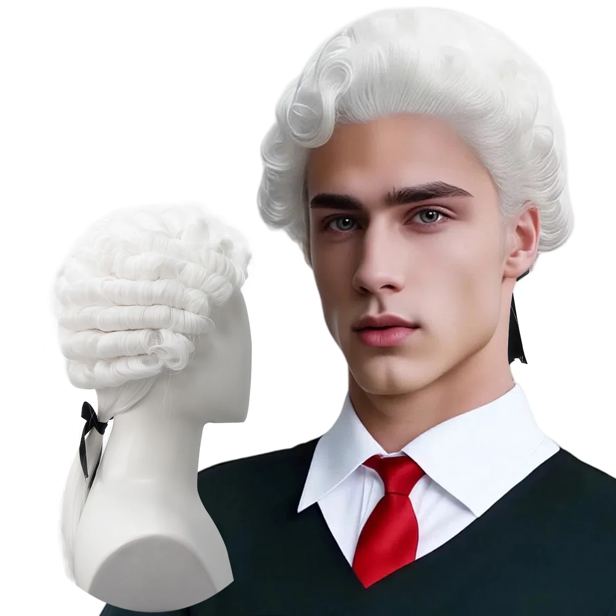 Men's White Colonial Judge Synthetic Wig for Halloween and Themed Parties
Men's White Colonial Judge Synthetic Wig for Halloween and Themed Parties