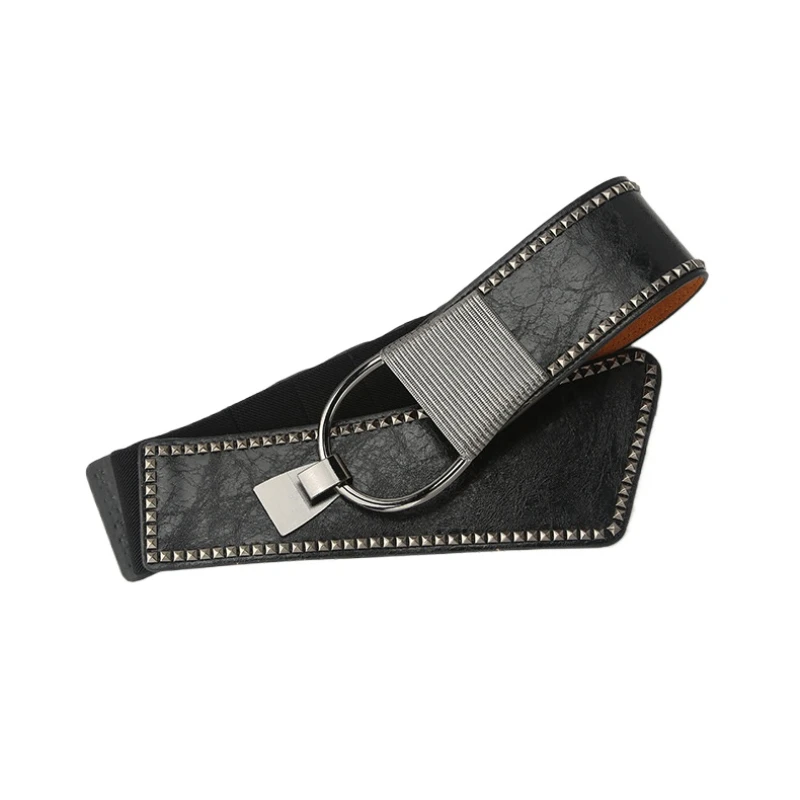 Fashion High Quality Ladies Rivet Wide Belt Coat Dress Decorated Waist Elastic Punk Girdle Belts for Women
Fashion High Quality Ladies Rivet Wide Belt Coat Dress Decorated Waist Elastic Punk Girdle Belts for Women