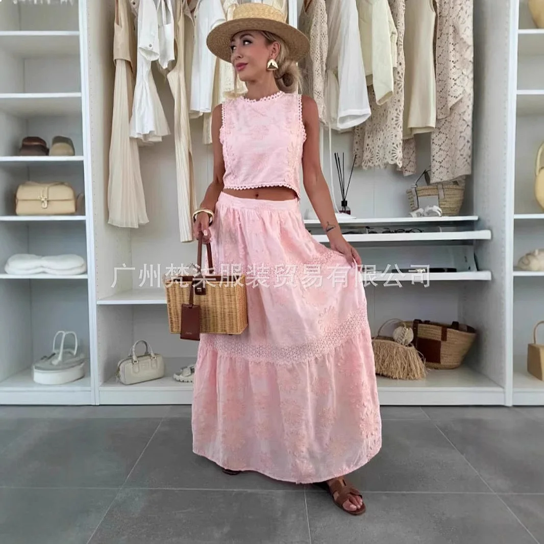 Fashion Lace Camisole Sets Hollow Out Long Skirt Matching Set Blouse Top Jumpsuit Playsuit
Fashion Lace Camisole Sets Hollow Out Long Skirt Matching Set Blouse Top Jumpsuit Playsuit