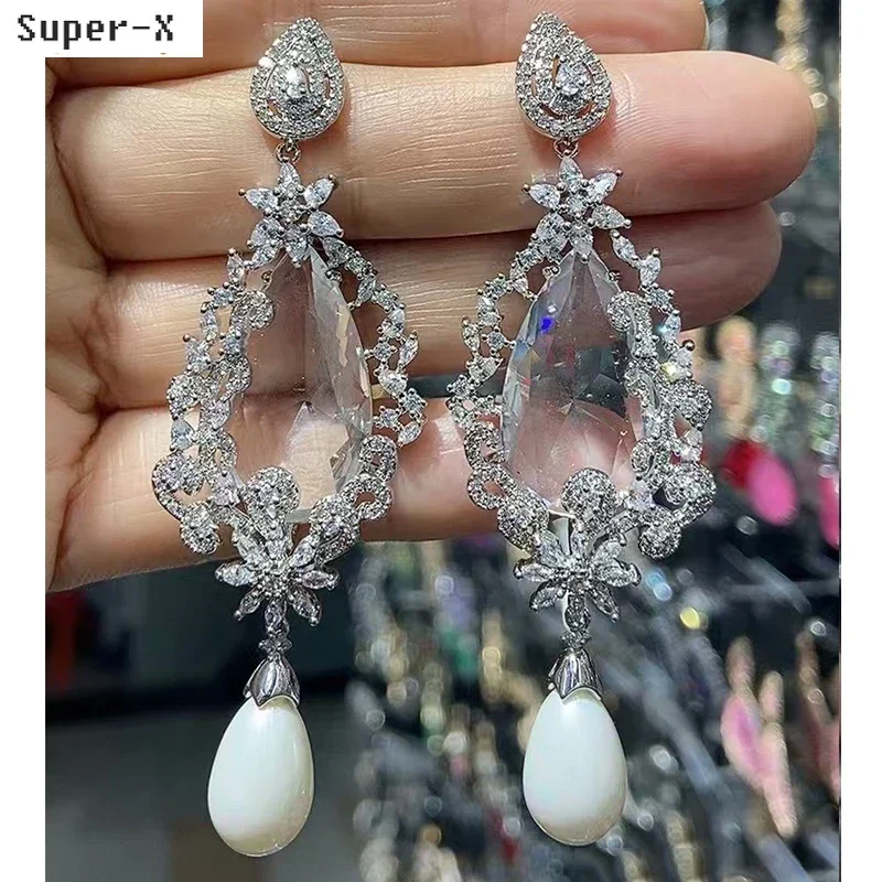 Fushia Green White Long Earrings for Women Wedding Bride Luxury Jewelry Flower Zircon Big Drop Earrings Anniversary Gift
Fushia Green White Long Earrings for Women Wedding Bride Luxury Jewelry Flower Zircon Big Drop Earrings Anniversary Gift