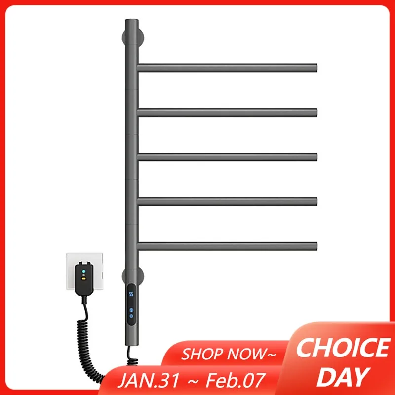 Умная электрическая вешалка для полотенец для ванной комнаты, таймер, вращающаяся грелка для полотенец, сенсорное управление, регулируемая температура, настенная сушилка
Умная электрическая вешалка для полотенец для ванной комнаты, таймер, вращающаяся грелка для полотенец, сенсорное управление, регулируемая температура, настенная сушилка