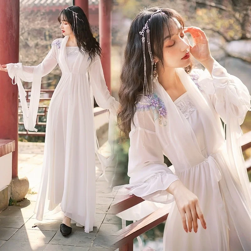 Traditional Embroidery Hanfu Chinese Style Elegant Fairy Clothing Cosplay Costume Vinatge For Stage Show Travel
Traditional Embroidery Hanfu Chinese Style Elegant Fairy Clothing Cosplay Costume Vinatge For Stage Show Travel