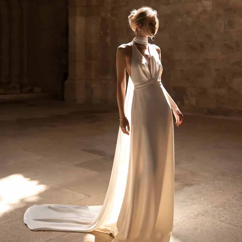 French Simple Travel Wedding Dress with Halter Design, 2026 New White Slimming,Sexy, Perfect for Welcoming Guests56
French Simple Travel Wedding Dress with Halter Design, 2026 New White Slimming,Sexy, Perfect for Welcoming Guests56