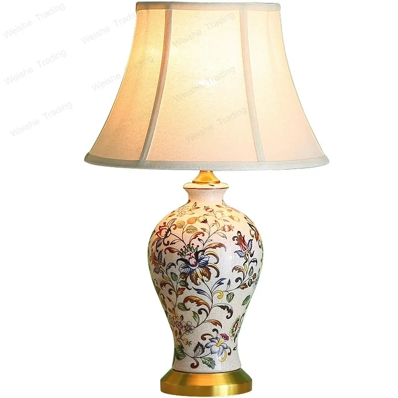 Chinese Ceramic Table Lamp Retro Painted Decoration European Household Warm Bedroom Pleated Bedside Lamp
Chinese Ceramic Table Lamp Retro Painted Decoration European Household Warm Bedroom Pleated Bedside Lamp