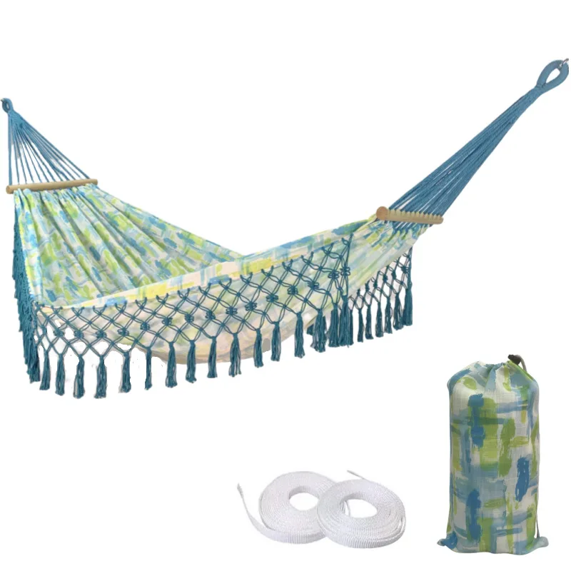 1PCS Tassel Printed Canvas Camping Hammock with Watercolor Design - Portable Outdoor Swing Bed for Hiking Backpacking
1PCS Tassel Printed Canvas Camping Hammock with Watercolor Design - Portable Outdoor Swing Bed for Hiking Backpacking