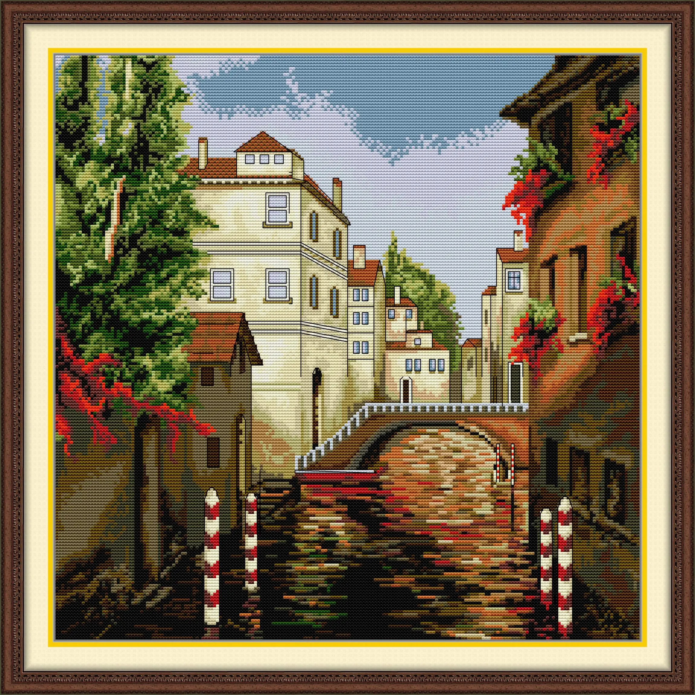 Soulgift News Pre-Printed Cross Stitch Kit, Stamped Aida Fabric with DMC Threads, Embroidery Kit - Corner of Venice
Soulgift News Pre-Printed Cross Stitch Kit, Stamped Aida Fabric with DMC Threads, Embroidery Kit - Corner of Venice