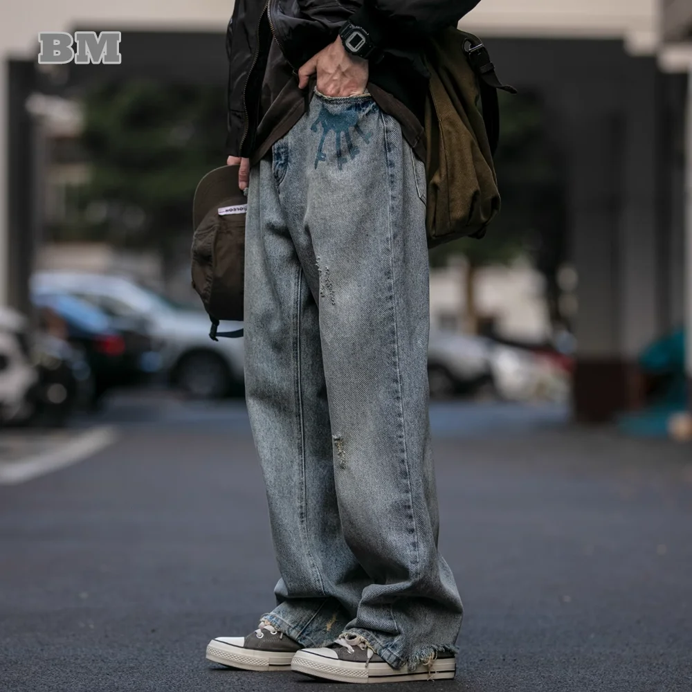 High Quality American Streetwear Ripped Jeans For Men Harajuku Casual Denim Straight Leg Pants Distressed Skateboard Trousers
High Quality American Streetwear Ripped Jeans For Men Harajuku Casual Denim Straight Leg Pants Distressed Skateboard Trousers