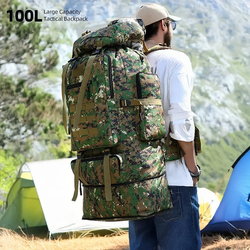 100L Hiking Backpack Expandable Large Capacity Outdoor Travel Rucksack Mountaineering Camping Pack for Men Women Adventure Gear
100L Hiking Backpack Expandable Large Capacity Outdoor Travel Rucksack Mountaineering Camping Pack for Men Women Adventure Gear