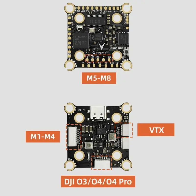 SEQURE H743 & E70 G2 Stack Flight Controller with MPU6000 70A 128K ESC Electronic Speed Controller for Freestyle FPV Drone 4-8S
SEQURE H743 & E70 G2 Stack Flight Controller with MPU6000 70A 128K ESC Electronic Speed Controller for Freestyle FPV Drone 4-8S
