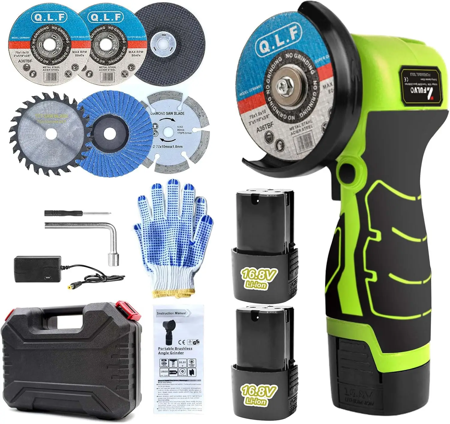 Беспроводной угловой шлифовальный станок, мини-электроинструмент 19500 об/мин с 2 аккумуляторами и 5 дисками для металла и дерева
Беспроводной угловой шлифовальный станок, мини-электроинструмент 19500 об/мин с 2 аккумуляторами и 5 дисками для металла и дерева