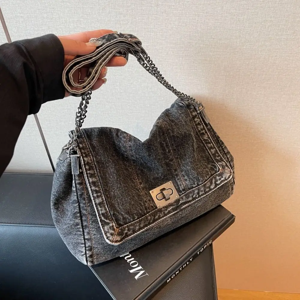 Shoulder Bag Denim Canvas Bag Street Style Large Capacity Vintage Handbag Shopping Bag Solid Color Solid Crossbody Bag Students
Shoulder Bag Denim Canvas Bag Street Style Large Capacity Vintage Handbag Shopping Bag Solid Color Solid Crossbody Bag Students