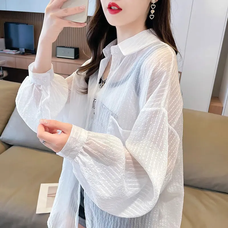 Women's Summer Thin Ice Silk Chiffon Shirt Loose Fit UV Protection Fashionable Versatile Open Cardigan Style Long Sleeve ...
Women's Summer Thin Ice Silk Chiffon Shirt Loose Fit UV Protection Fashionable Versatile Open Cardigan Style Long Sleeve ...