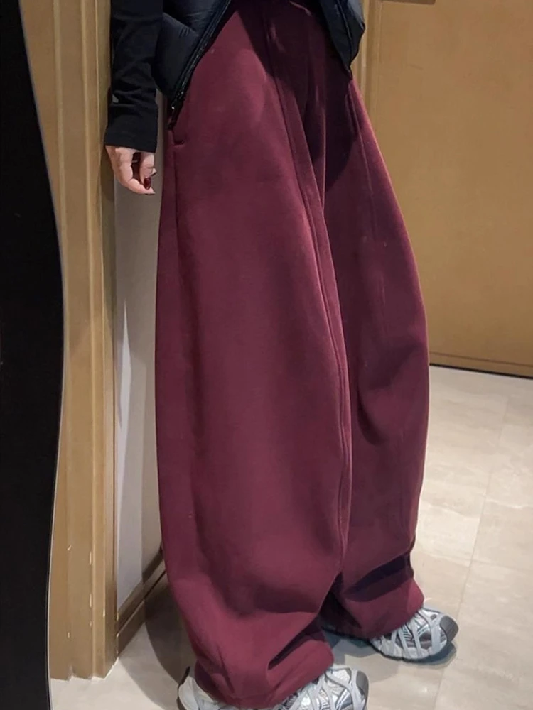 High Waist Fleece Lined Wide Leg Pants Women's Elastic Waist Straight Casual Trousers Autumn Winter New Style Sporty Look
High Waist Fleece Lined Wide Leg Pants Women's Elastic Waist Straight Casual Trousers Autumn Winter New Style Sporty Look
