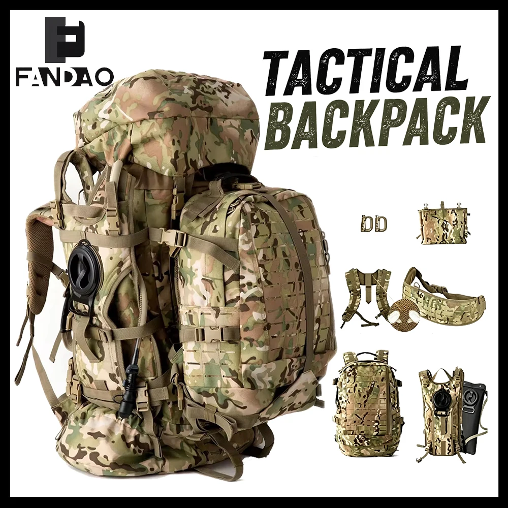 100L Tactical Backpack Airsoft 1000D Camo Waterproof Pack Bag with Hydration Pack Radio Pouch for Camping Mountain Climbing
100L Tactical Backpack Airsoft 1000D Camo Waterproof Pack Bag with Hydration Pack Radio Pouch for Camping Mountain Climbing