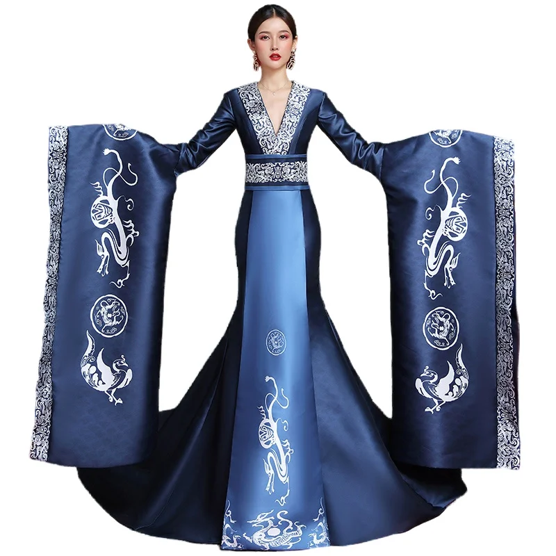 Chinese Trend Models Exaggerate Costume Showcase Their Grandeur in Opening Ceremony Dress Hanfu Stage Hostess Femininity Dresses
Chinese Trend Models Exaggerate Costume Showcase Their Grandeur in Opening Ceremony Dress Hanfu Stage Hostess Femininity Dresses