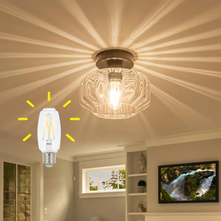 Tbaoinal Semi Flush Mount Ceiling Light with Diamond Glass Shade 36-Faceted Panels Create Starburst Effect 1200LM LED Bulb Incl
Tbaoinal Semi Flush Mount Ceiling Light with Diamond Glass Shade 36-Faceted Panels Create Starburst Effect 1200LM LED Bulb Incl