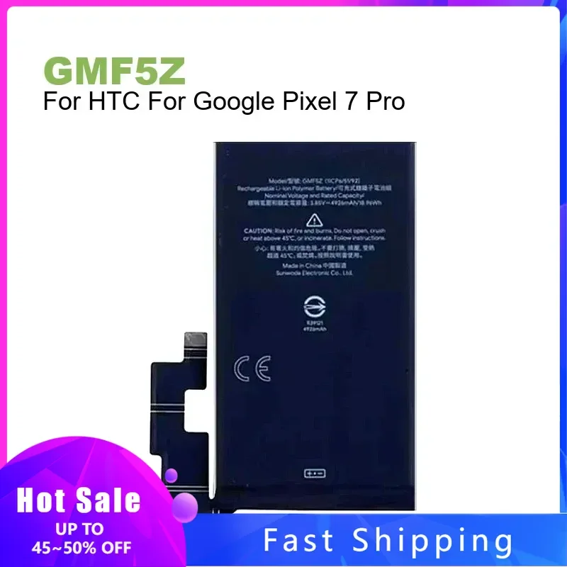 GMF5Z Replacement Mobile Phone Battery For HTC For Google Pixel 7 Pro 5000mAh
GMF5Z Replacement Mobile Phone Battery For HTC For Google Pixel 7 Pro 5000mAh