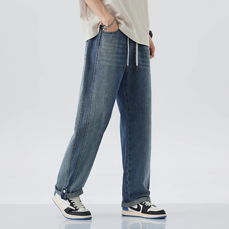 2025 new men's straight leg retro jeans, soft Lyocell casual pants, personalized high-quality Korean men's fashionable loose den
2025 new men's straight leg retro jeans, soft Lyocell casual pants, personalized high-quality Korean men's fashionable loose den