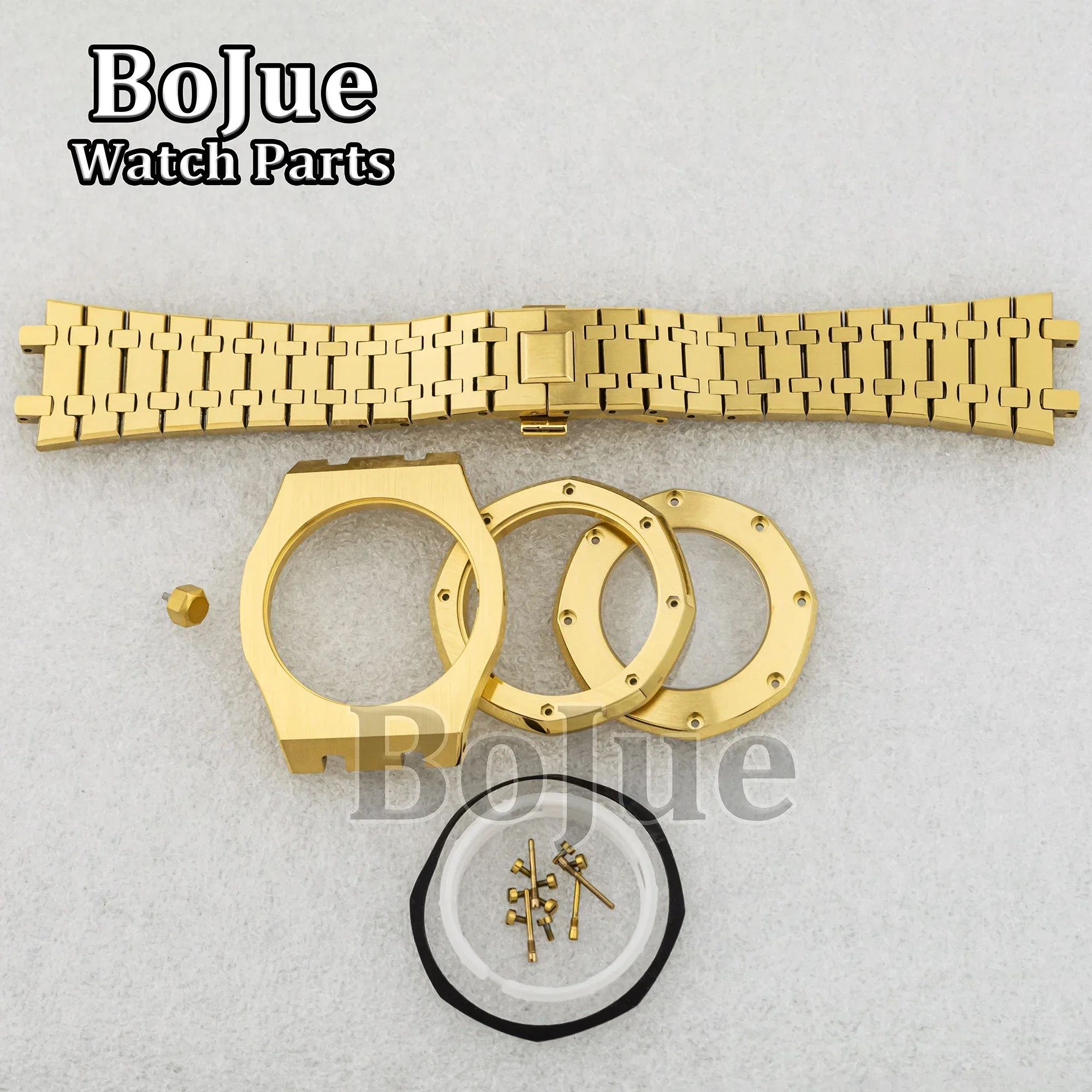 Men 41mm Gold Stainless Steel Watch Case Bracelet 10ATM Waterproof Sapphire Crystal For Royal OAK NH35/NH36 Movement Accessories
Men 41mm Gold Stainless Steel Watch Case Bracelet 10ATM Waterproof Sapphire Crystal For Royal OAK NH35/NH36 Movement Accessories