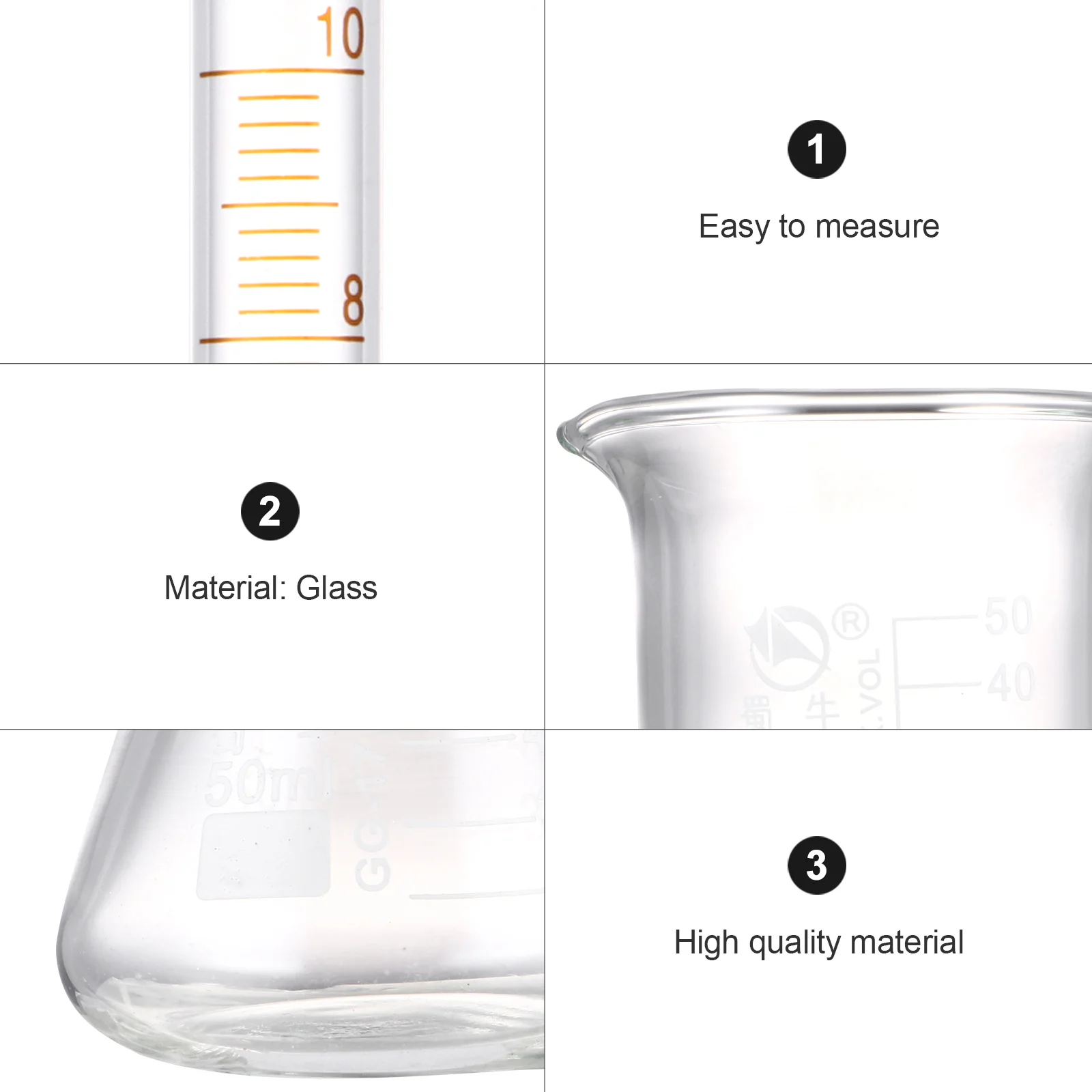 3Pcs Glass Graduated Cylinders Scientific Laboratory Measuring Cup Set for Chemistry Baking Cooking Experimental Tools Durable
3Pcs Glass Graduated Cylinders Scientific Laboratory Measuring Cup Set for Chemistry Baking Cooking Experimental Tools Durable
