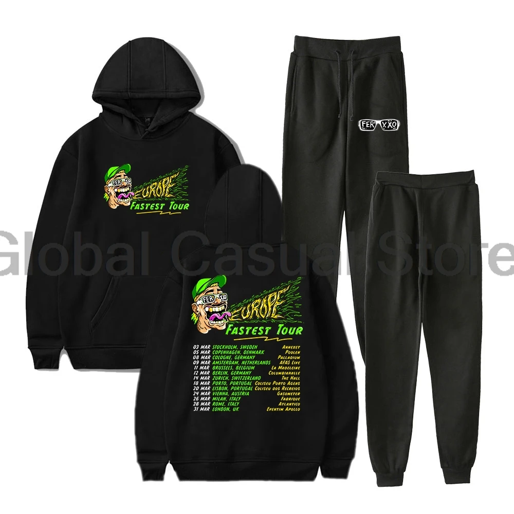 Feid Ferxxo Europe Fastest Tour 2025 Hoodies Jogger Pants Two Piece Set Sweatshirts+Sweatpants Women Men Outfit Sets
Feid Ferxxo Europe Fastest Tour 2025 Hoodies Jogger Pants Two Piece Set Sweatshirts+Sweatpants Women Men Outfit Sets