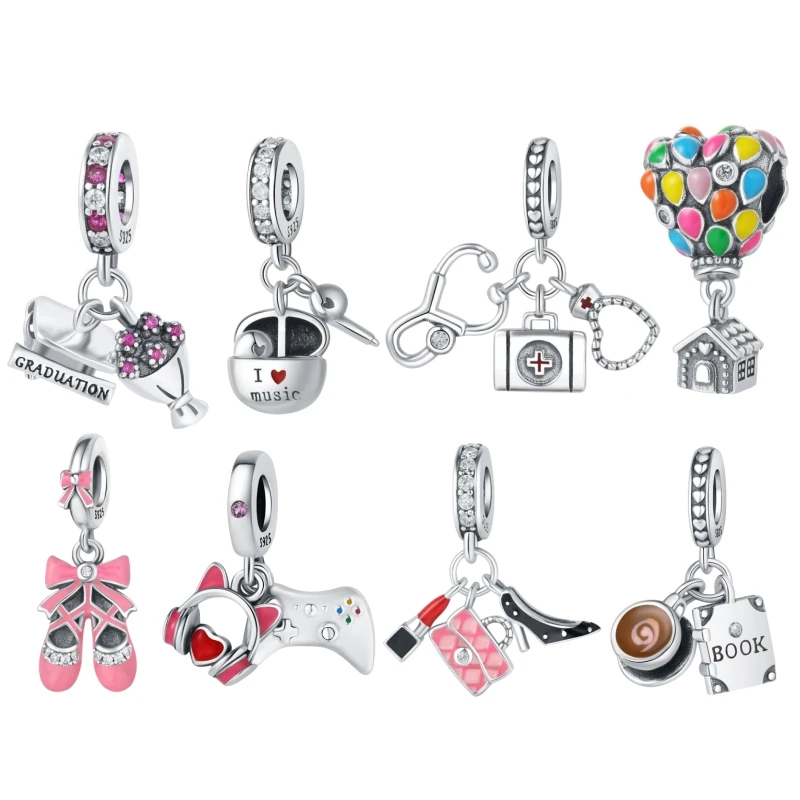 Charms 925 Sterling Silver Lipstick Bag Heels Pendants Dangle Bluetooth Headset Coffee Cups Beads Fit Bracelet Original Jewelry
Charms 925 Sterling Silver Lipstick Bag Heels Pendants Dangle Bluetooth Headset Coffee Cups Beads Fit Bracelet Original Jewelry