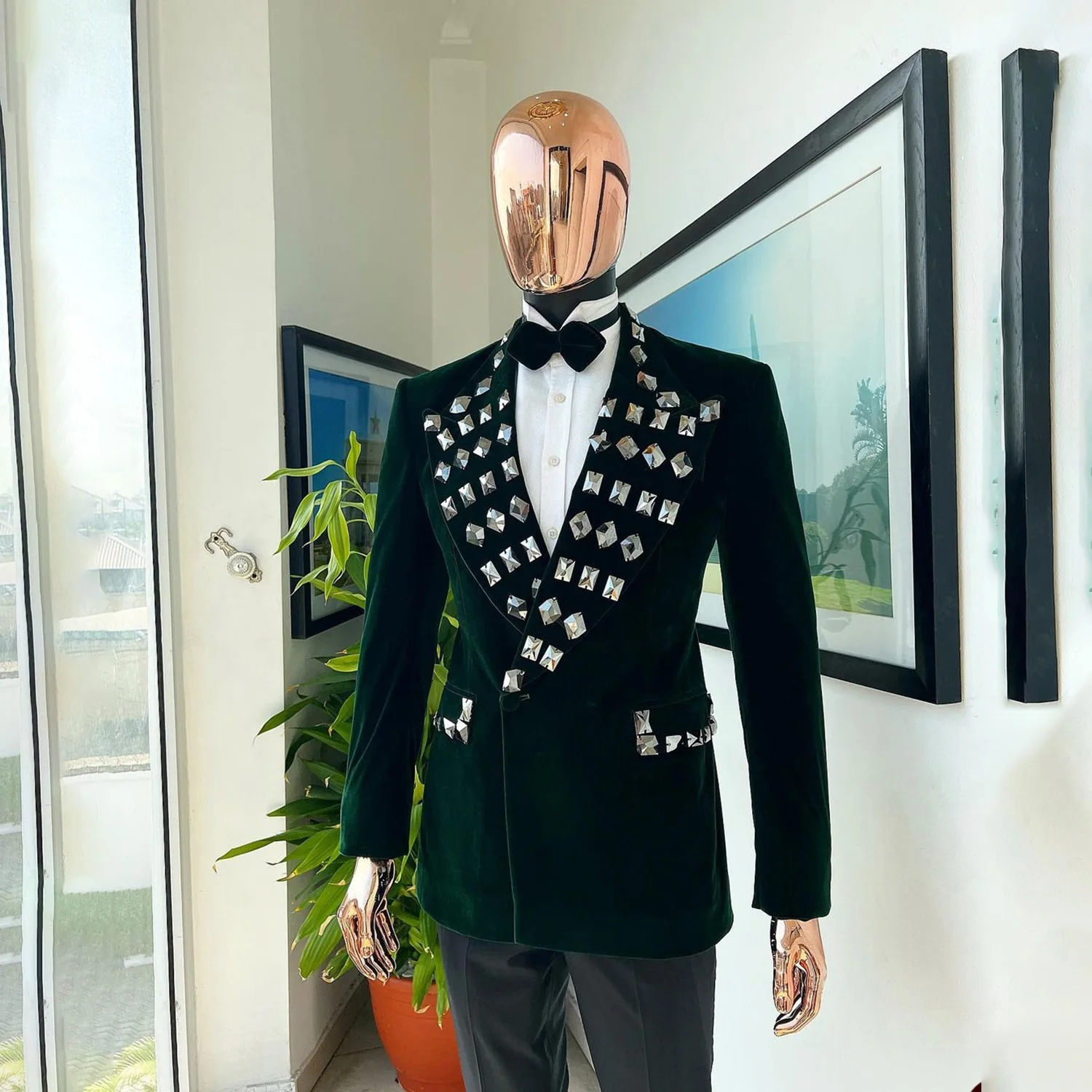 Fashion Velvet Wedding Men's Suit New Blackish Green Fit Slim 2-Pieces Gentleman Tailor-Made Groom Formal Occasions Customized
Fashion Velvet Wedding Men's Suit New Blackish Green Fit Slim 2-Pieces Gentleman Tailor-Made Groom Formal Occasions Customized