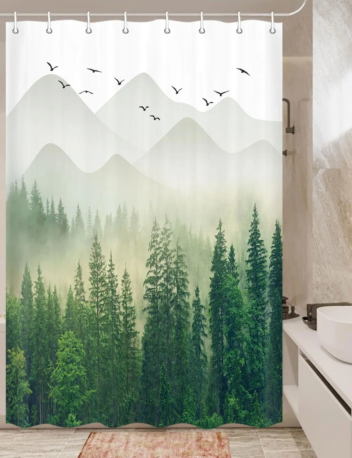 Peaceful Nature Shower Curtain Mountains Trees Birds Sky Decorative Bath Curtain Rustic Bathroom Design Zen Inspired Home Decor
Peaceful Nature Shower Curtain Mountains Trees Birds Sky Decorative Bath Curtain Rustic Bathroom Design Zen Inspired Home Decor