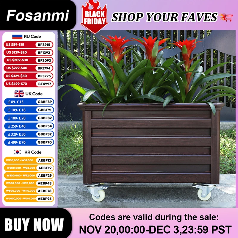 Aluminum Alloy Flower Box Square Flower Pot Rack Outdoor Balcony Imitation Wood Grain Flower Trough Universal Wheel With Brake
Aluminum Alloy Flower Box Square Flower Pot Rack Outdoor Balcony Imitation Wood Grain Flower Trough Universal Wheel With Brake