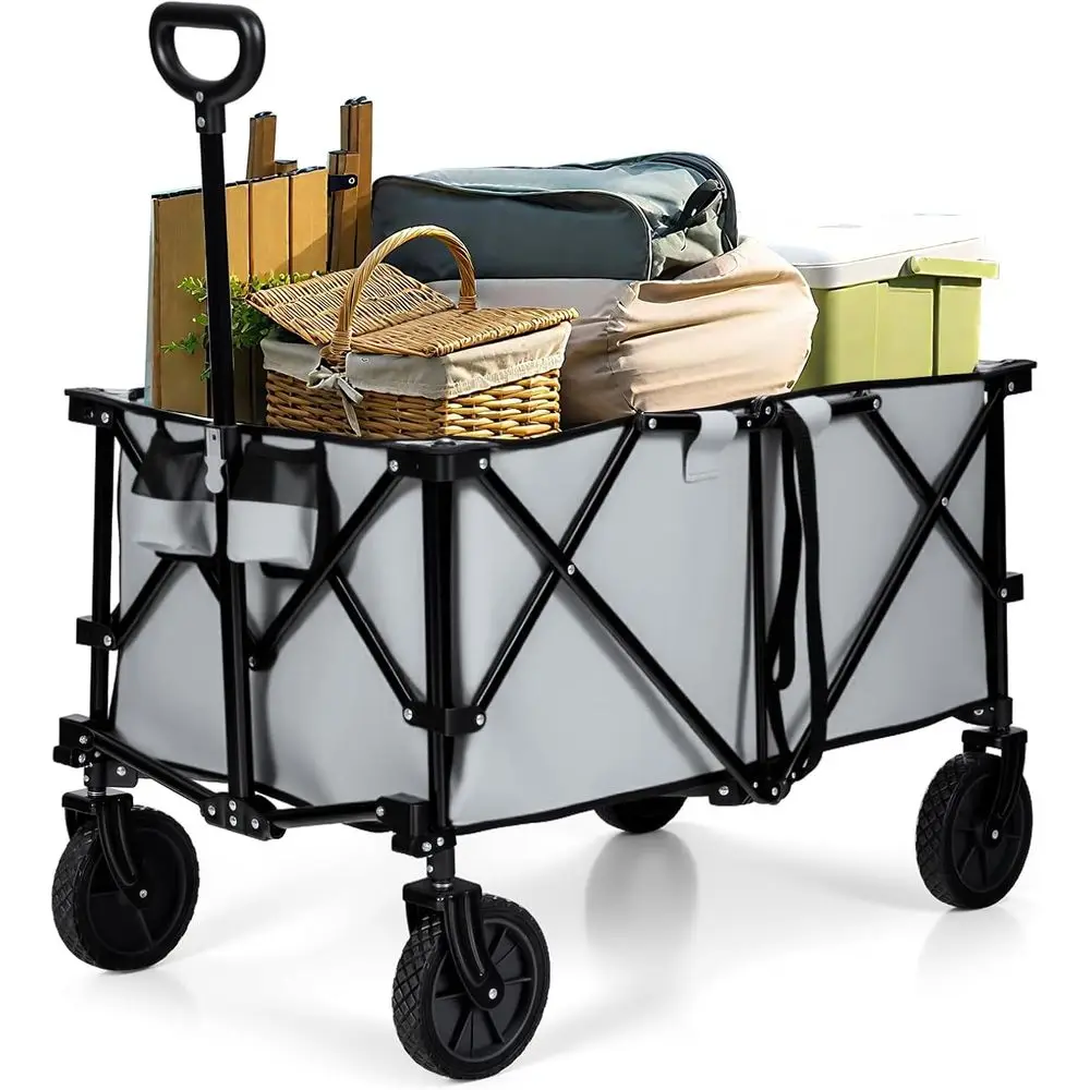 Folding Utility Cart with Swivel Wheels, Adjustable Handle, and Storage Cover for Shopping, Gardening, and Camping (Grey)
Folding Utility Cart with Swivel Wheels, Adjustable Handle, and Storage Cover for Shopping, Gardening, and Camping (Grey)
