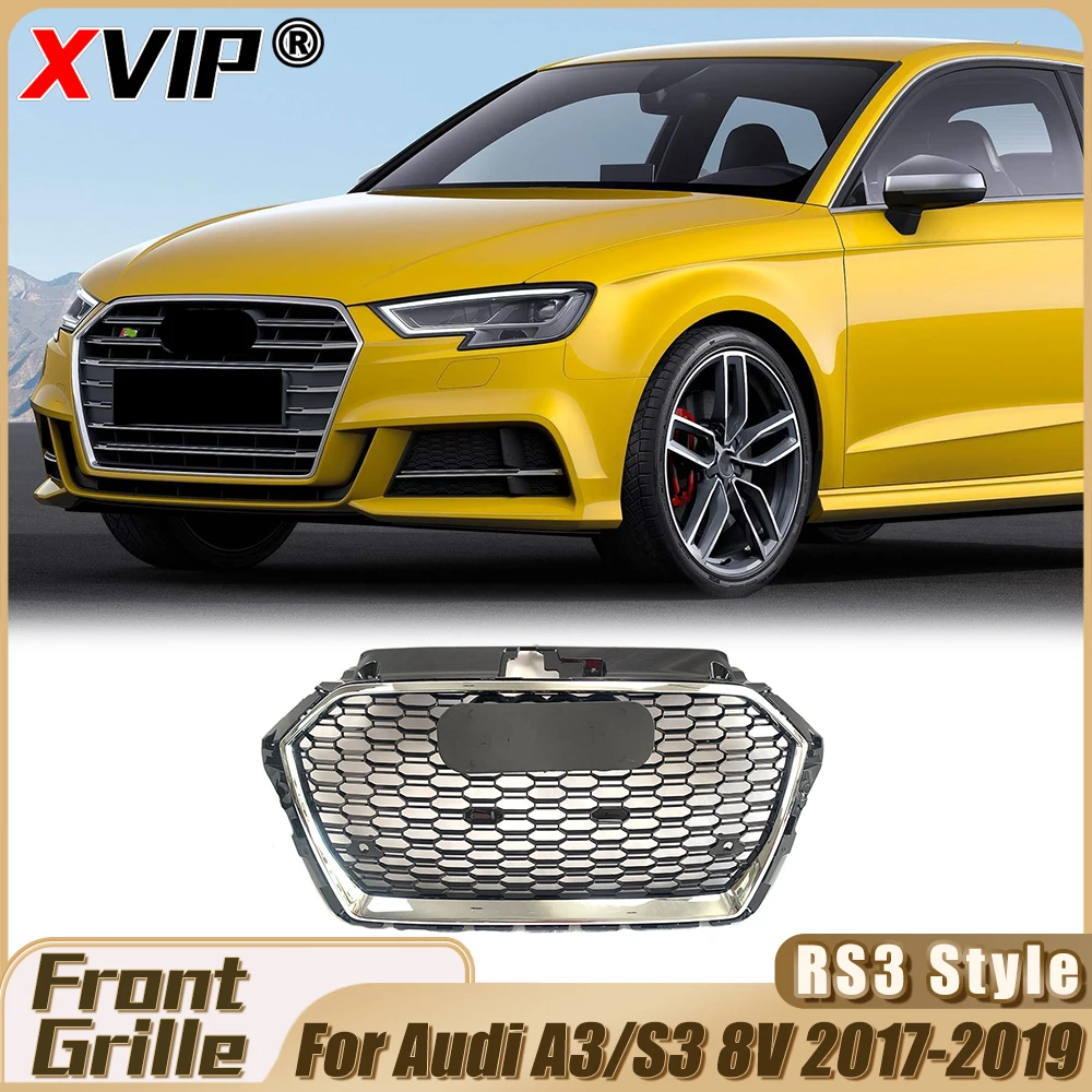 XVIP Chrome Frame RS3 Style Racing Grille With Black Ring For Audi A3 S3 8V Facelift 17-19 Upper Grill Body Kits Exterior Parts
XVIP Chrome Frame RS3 Style Racing Grille With Black Ring For Audi A3 S3 8V Facelift 17-19 Upper Grill Body Kits Exterior Parts