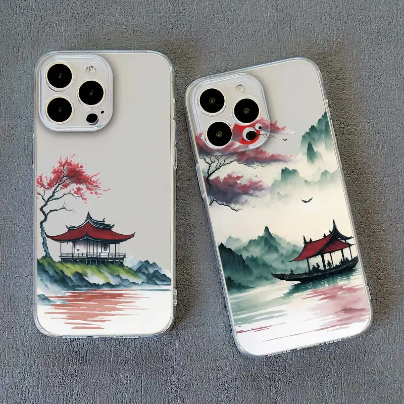 Clear Case For iPhone 14 13 Pro Max 12 Mini 11 Pro Max XS X XR SE2 14 7 8 Plus Transparent Cover Ink wash Landscape Art Fundas
Clear Case For iPhone 14 13 Pro Max 12 Mini 11 Pro Max XS X XR SE2 14 7 8 Plus Transparent Cover Ink wash Landscape Art Fundas