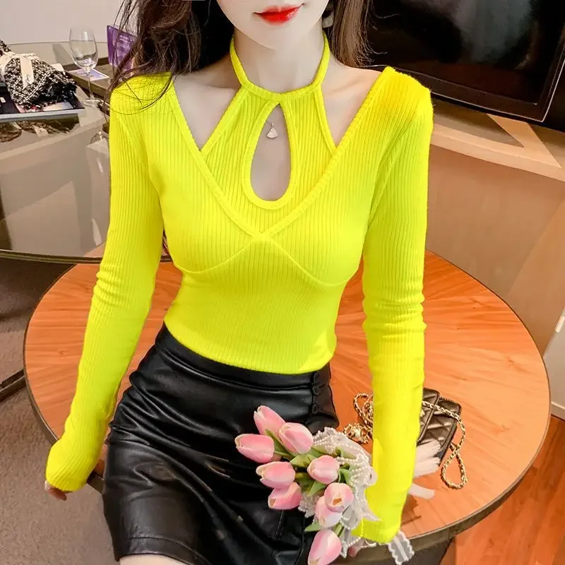 Women's Spring Autumn New Korean Commute Sexy Spliced Solid Color Hollow Out Shoulder Round Neck Slim Long Sleeve T-shirts Tops
Women's Spring Autumn New Korean Commute Sexy Spliced Solid Color Hollow Out Shoulder Round Neck Slim Long Sleeve T-shirts Tops