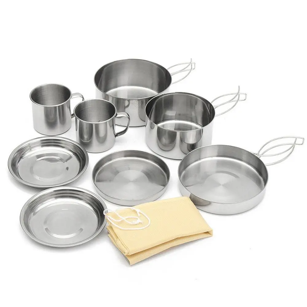 Lightweight Camping Cookware Kit Stainless Steel Water Cup Cooking Pot Pan Set Tableware Cooking Tool Cooking Mess Kit
Lightweight Camping Cookware Kit Stainless Steel Water Cup Cooking Pot Pan Set Tableware Cooking Tool Cooking Mess Kit