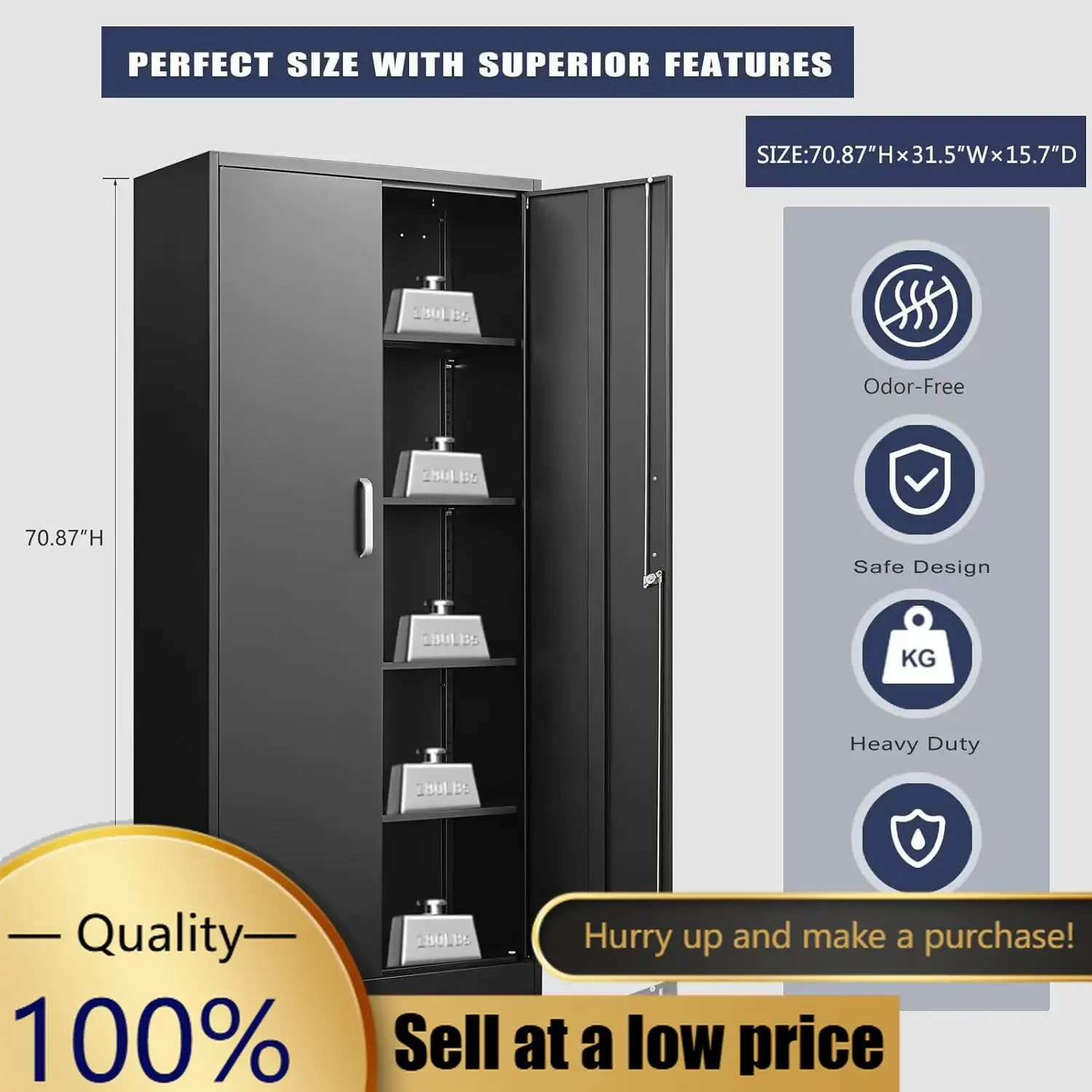 Metal Storage Cabinet with Adjustable Shelves Garage Storage Cabinets with Doors and Shelves File Cabinets for Home Office
Metal Storage Cabinet with Adjustable Shelves Garage Storage Cabinets with Doors and Shelves File Cabinets for Home Office