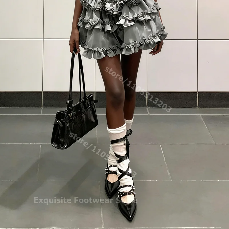 Black Pointed Toe Mary Jane Heels Studded Ankle Strap Buckle Gothic Punk Style for Streetwear Daily Office Party Night Out Shoes
Black Pointed Toe Mary Jane Heels Studded Ankle Strap Buckle Gothic Punk Style for Streetwear Daily Office Party Night Out Shoes