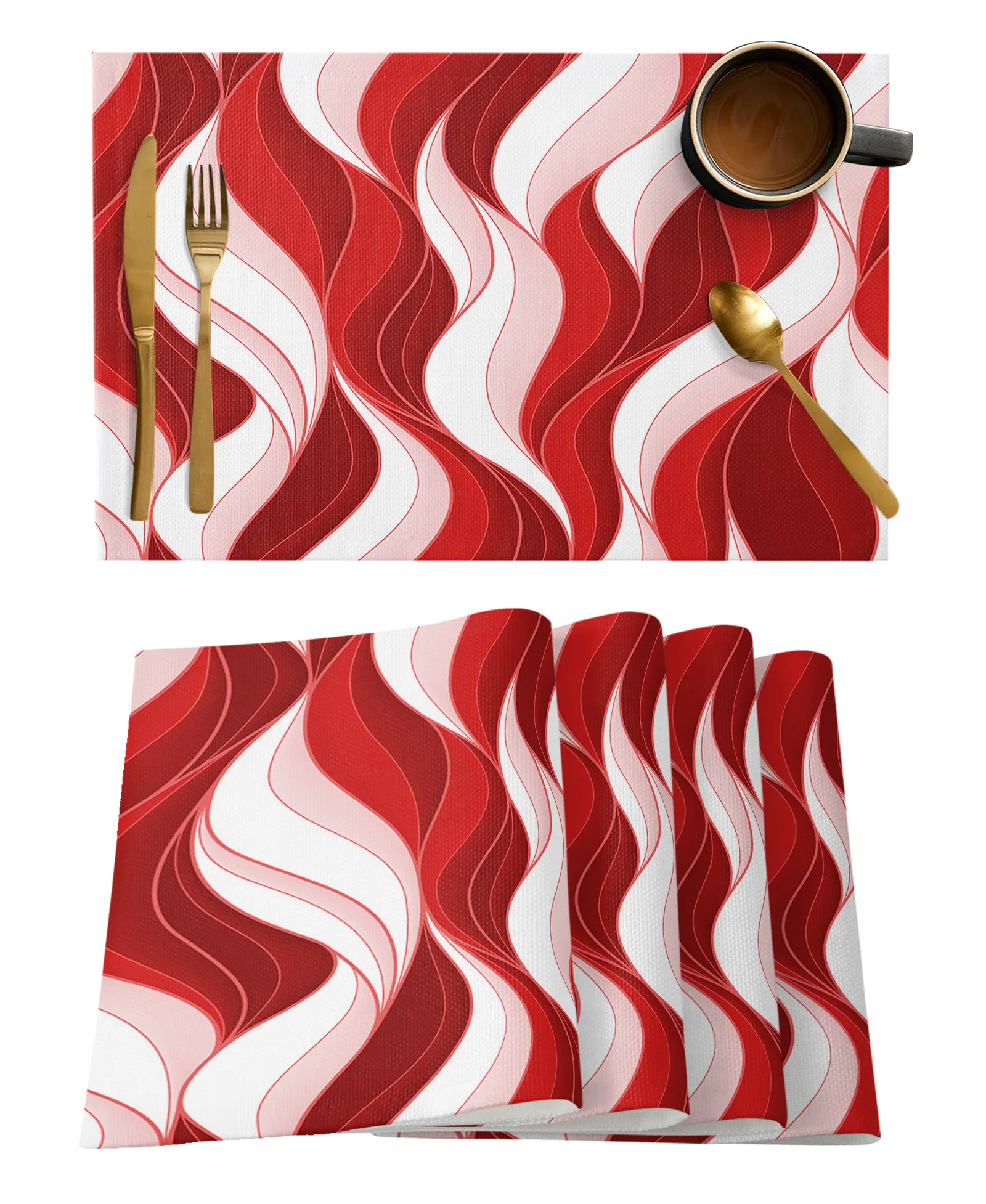 Red Ripples Three-Dimensional Abstract Dining Placemat Tableware Mats Kitchen Dish Mat Pad 4/6pcs Table Mat Home Decoration
Red Ripples Three-Dimensional Abstract Dining Placemat Tableware Mats Kitchen Dish Mat Pad 4/6pcs Table Mat Home Decoration