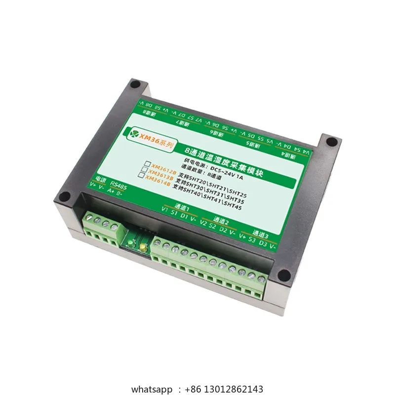 Модуль измерения температуры и влажности 8-канальный датчик RS485 SHT30
Модуль измерения температуры и влажности 8-канальный датчик RS485 SHT30